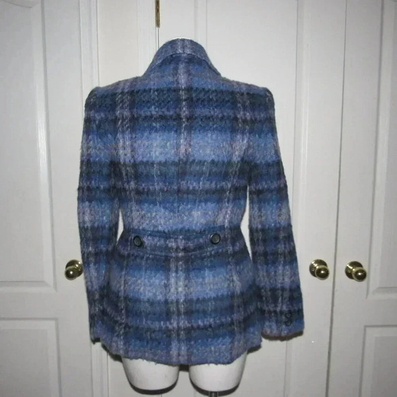 CHADWICKS Blue Purple Wool Blend Blazer Lined Pea Coat Size 10T - Picture 3 of 5